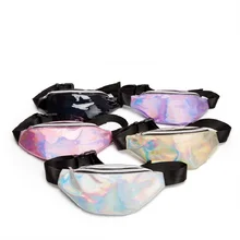 Прямая поставка, лазерные поясные сумки для женщин, чистый цвет, поясная сумка для женщин, поясная сумка черного цвета, ПВХ, поясные пакеты, лазерный нагрудный чехол для девочек