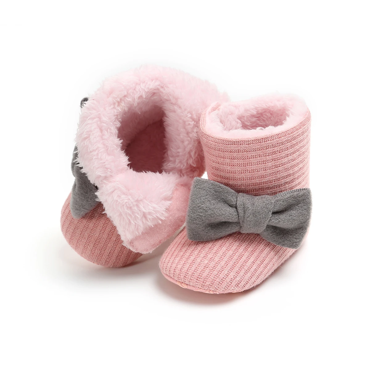 Новинка 2018 года; модная детская обувь; милые зимние теплые младенческие сапоги для снега с галстуком-бабочкой для маленьких мальчиков и