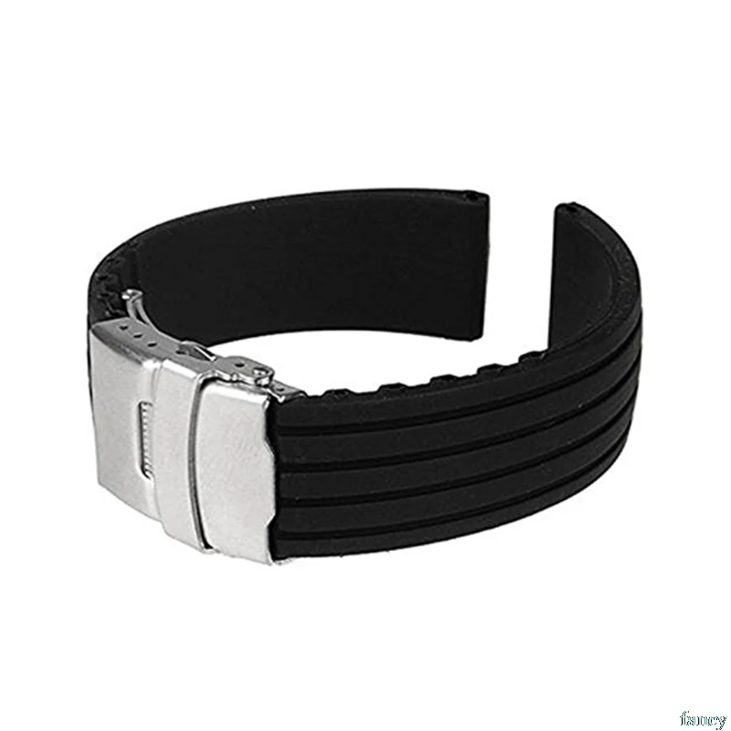 

Silicone Rubber Strap 22mm for Gear S3 for Fenix Chronos Watch Band Safety Clasp