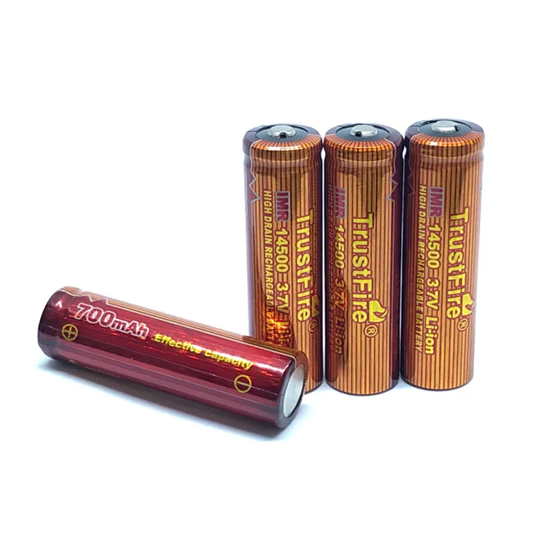 

Trustfire IMR 14500 3.7V 700mAh Lithium High Drain Rechargeable Battery Batteries For Led flashlights Torch