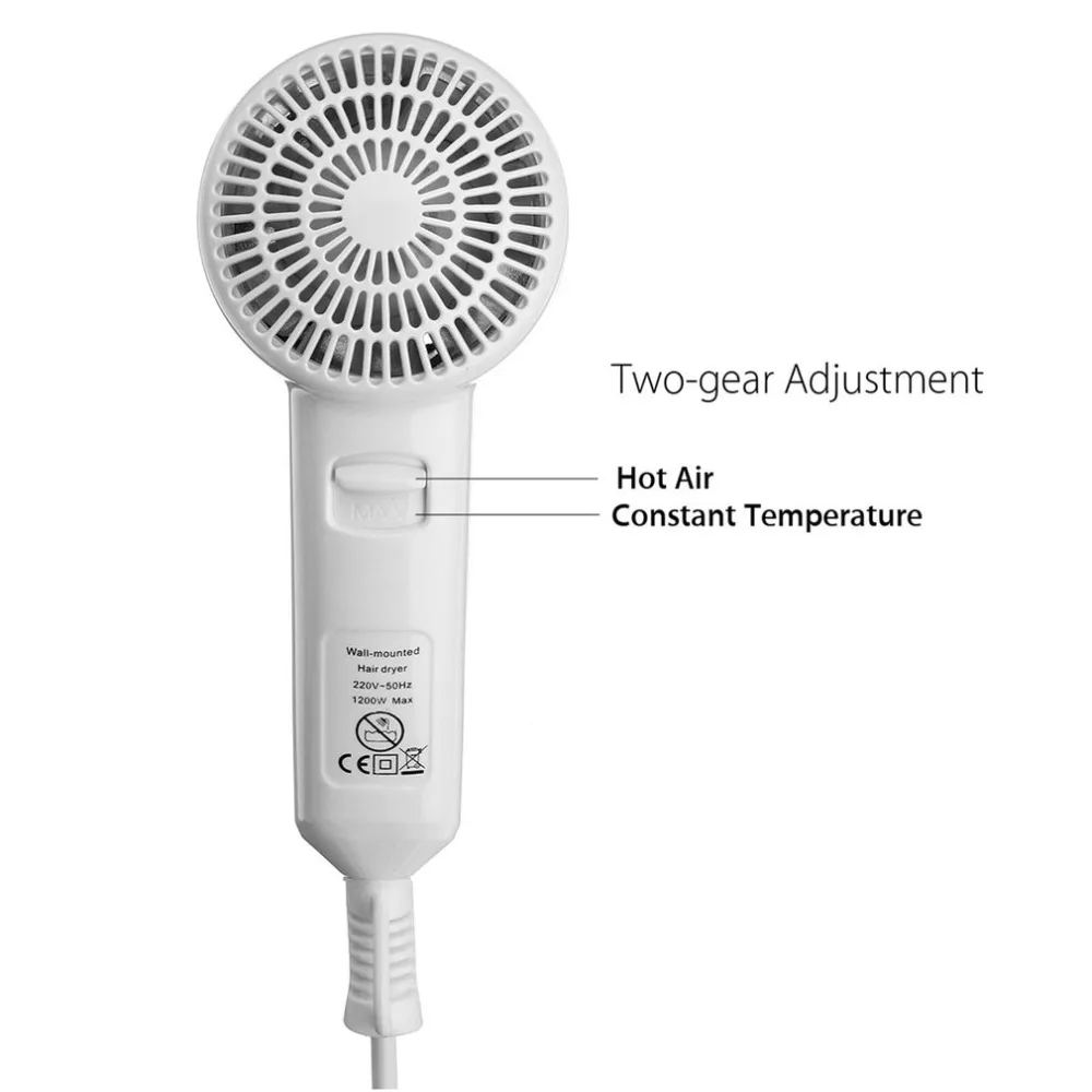 220 В 1200 Вт настенный фен для волос с отрицательным ионом, вентилятор для дома в отеле с держателем, фен для волос с европейской вилкой, инструмент для сушки волос