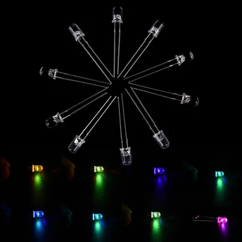 

100pcs 20mA 5 mm Colorful Flash Slow Alternation LED Lamp 5mm LED Diode Light Emitting Lamp