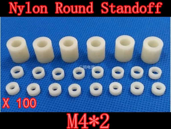 

100pcs/lot M4*2mm ABS Nylon Round Standoff Spcaer, PCB board spacer OD(7MM) X ID(4.2mm)*2mm