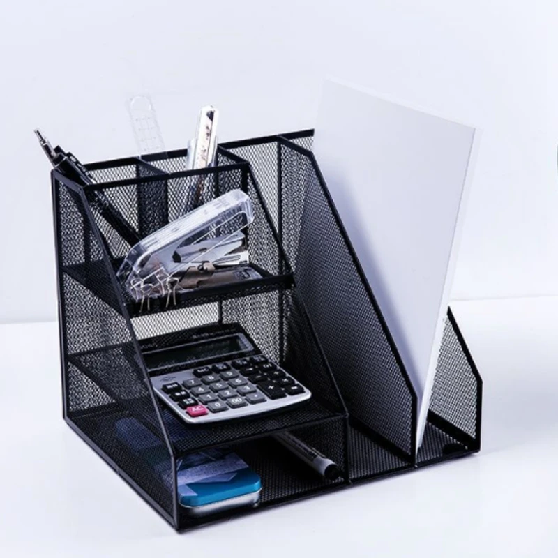 

Home Office Desktop Office storage File Rack Organizer Sorter Black Metal Mesh