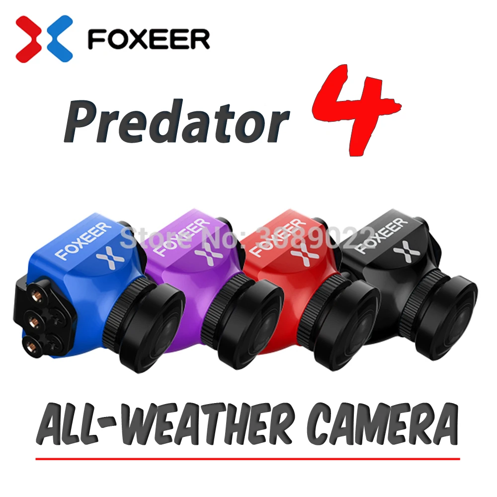 

Foxeer Predator V4 FPV Camera Racing Drone Mini Camera16:9/4:3 PAL/NTSC switchable Super WDR OSD 4ms Latency Upgarded PredatorV3