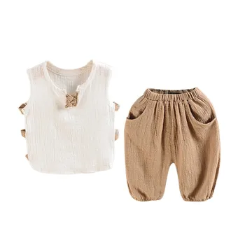 

Baby Boys Suit 2 Pcs Sets Kids Sleeveless T-shirt Shorts Top Pants Outfits Summer Toddler Boy Clothes Children Clothing Set