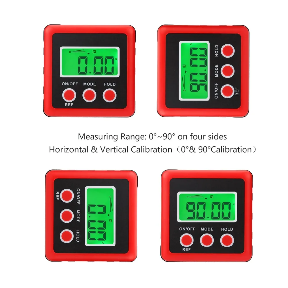 Цифровой транспортир датчик угла точность цифровой транспортир Инклинометр уровень коробка угол искатель коническая коробка Инклинометр красный/синий