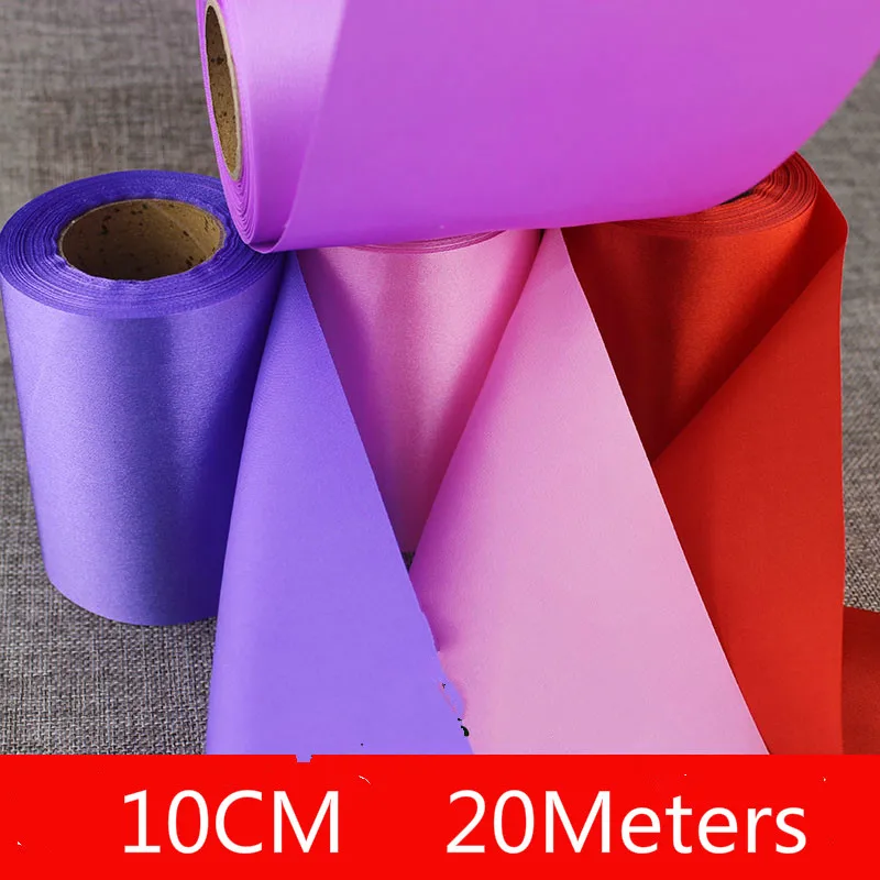 Us 11 15 7 Off 10cm 20meters White Tiffany Big Ribbon Wedding Christmas Chair Cover Hanging Ceiling Ribbon Decoration Wedding Party Supplies In