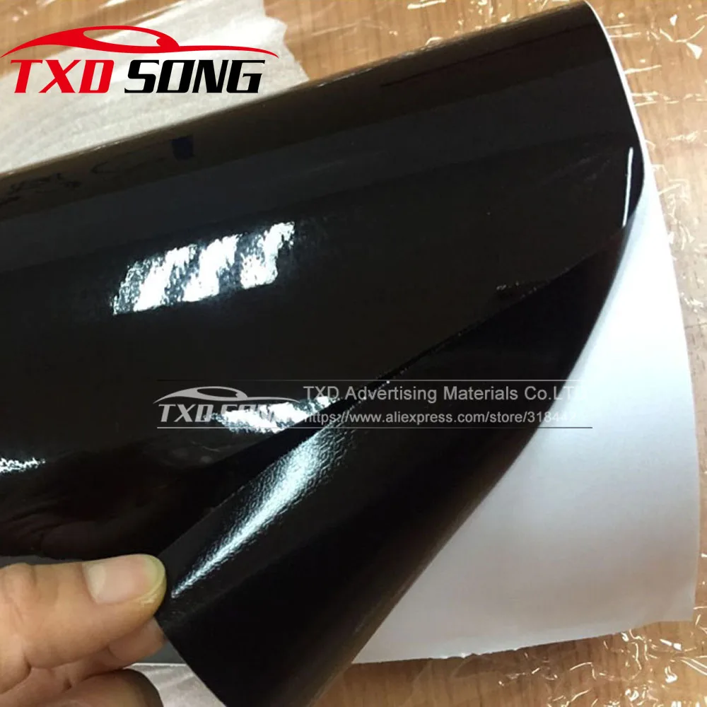 

60CM*200CM Glossy Vinyl Black Glossy Vinyl Car Wrap Roll Gloss Black Vinyl Wrap Sticker Film With Air Free bubbles