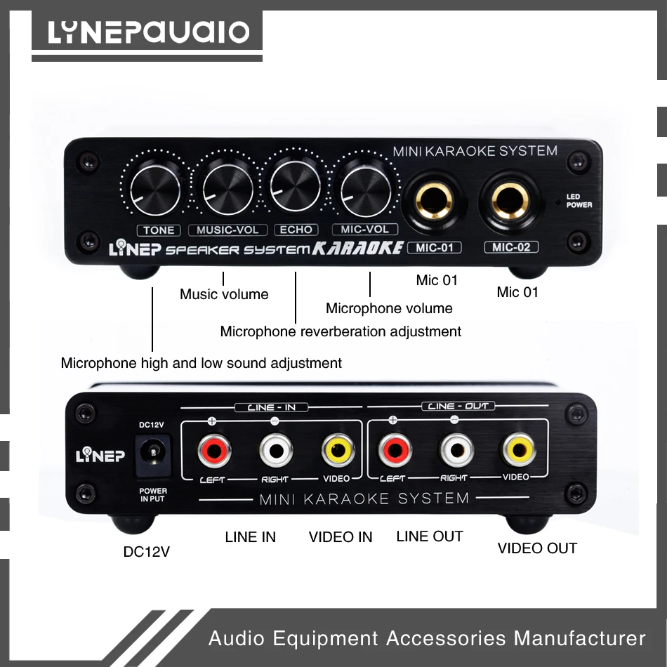 Мини Караоке микшер система аудио процесс стерео HiFi Предварительный усилитель микрофон домашний аудио усилитель