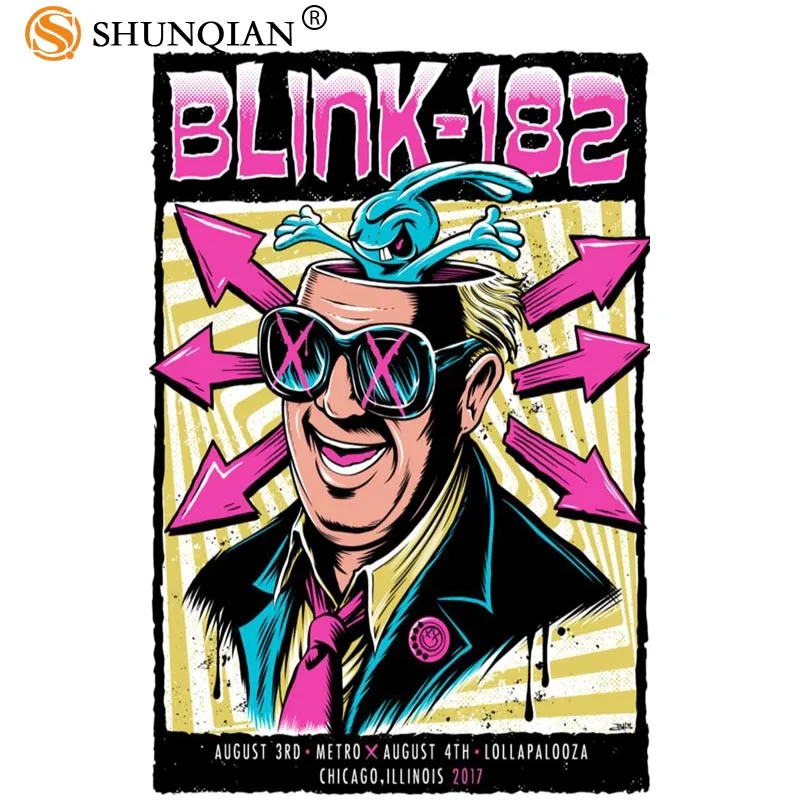 Новое поступление плакат blink 182 мультяшный Шелковый постеры на заказ для детей