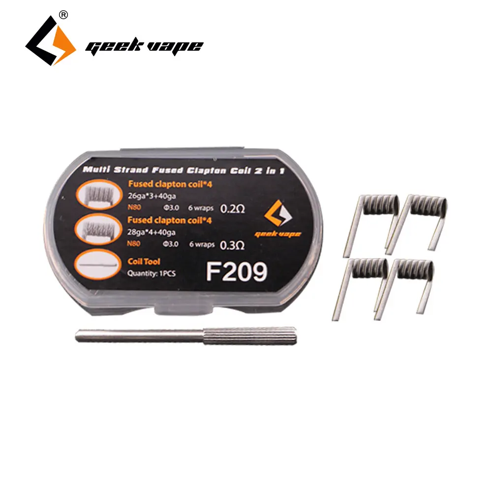 8 шт./упак. GeekVape N80 Strand плавленый провод Clapton 2 в 1 0. 2ohm/0.3ohm Премиум катушка