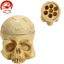 Чернильница для тату держатель череп голова 7 отверстий жесткая Смола чернильница для тату/колпачки-держатели чернильница для тату держатель татуировки аксессуар