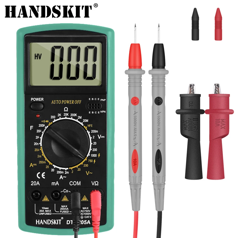 

Handskit Multimeter AC DC Digital Multimeter Professional Tester Meter Voltmeter Digital LCD Display 2000 counts Meter Tester