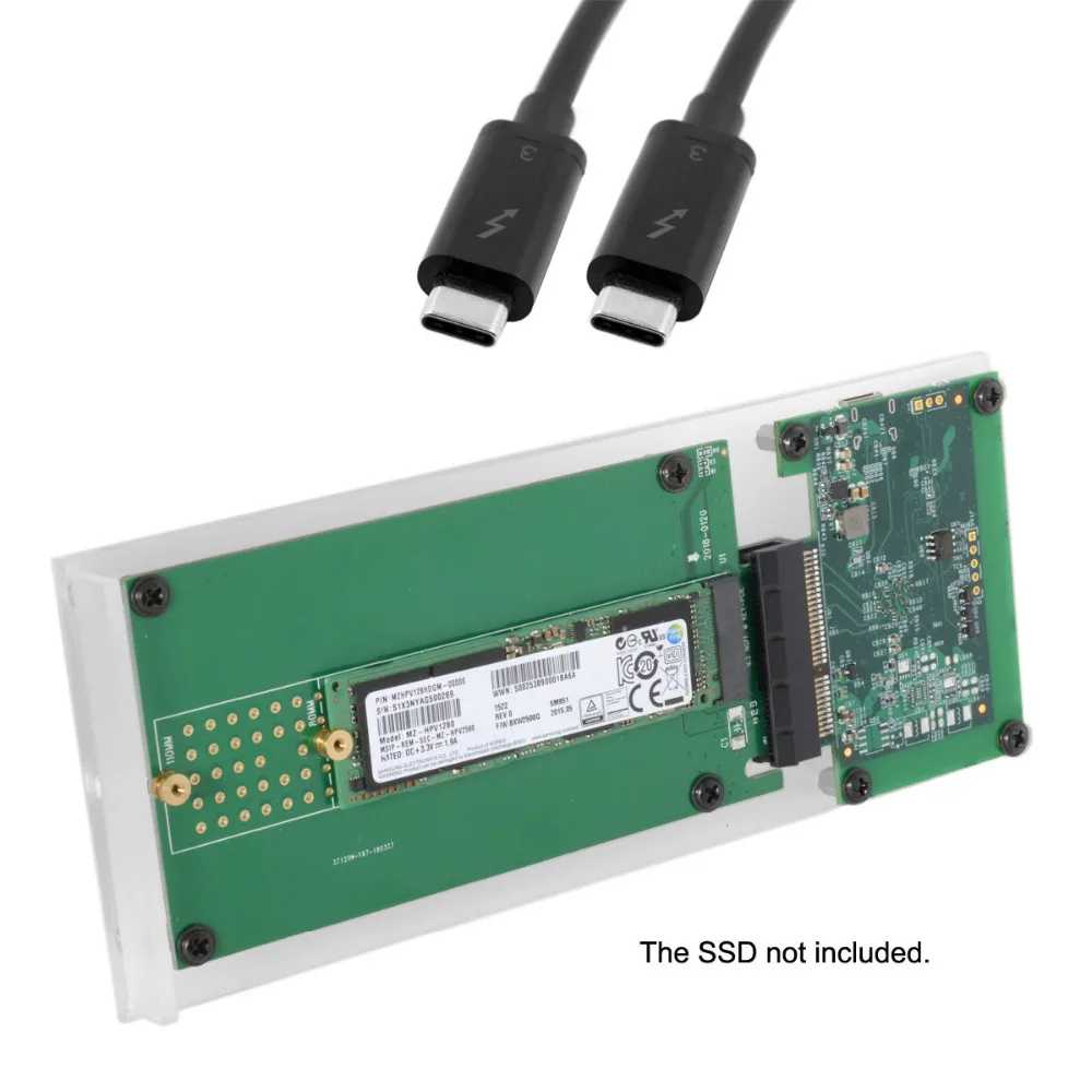 Pci-e para Ngff 3 para Nvme Thunderbolt Ahci Express M-chave Converter Case Cartucho Ssd Pci