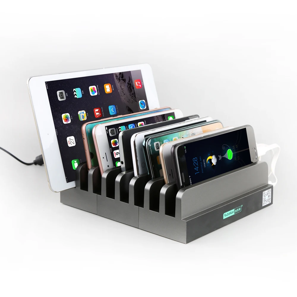 Sipolar 9 Порт USB Зарядное устройство Подставка док станция с 8 шт. зарядная слотов для