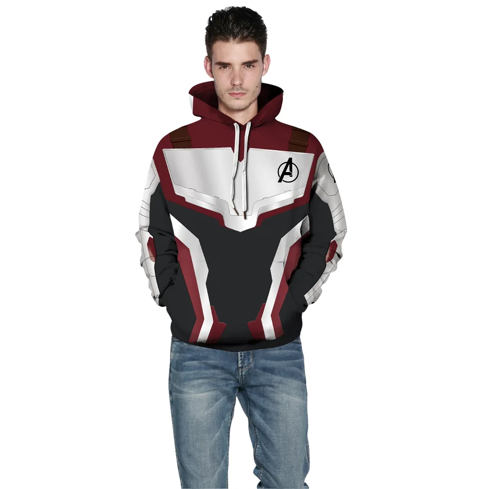 The Avengers Endgame Quantum Realm Cosplay Costume 3D print Hoodies Men Hooded Avengers Zipper End Game Sweatshirts anime hoodie