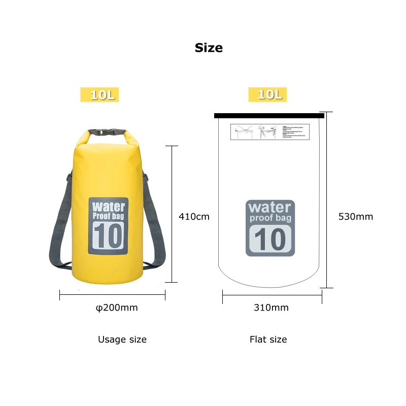 5L/10L/15L/20L Водонепроницаемый сухой мешок для хранения сумка плавания каякинга