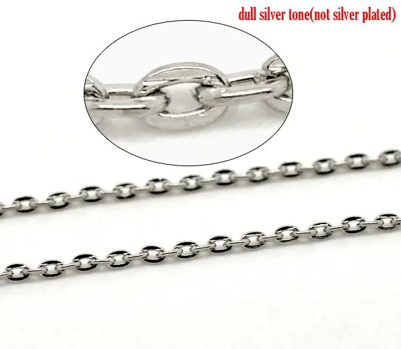 

Free shipping!!!!100M/ Silver Tone Links-Opened Cable Flat Chains Findings 3x2mm