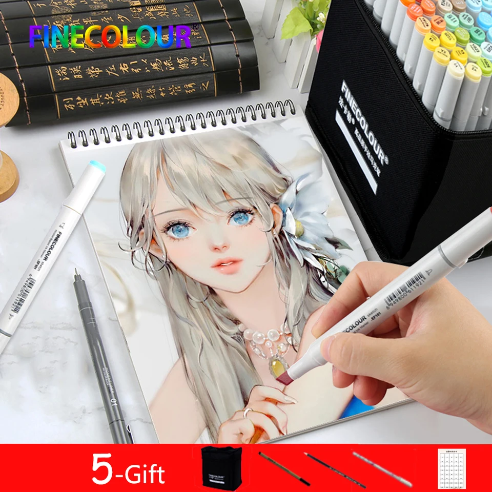 Finecolour Ef102 Brush Art Markers 240 Colors Fine And Brush Tip  Double-ended Markers For Drawing Professional Manga Premier - Art Markers -  AliExpress