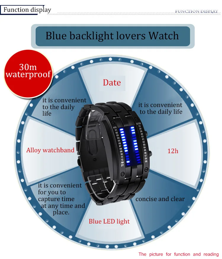 Роскошные мужские водонепроницаемые электронные часы второго поколения Binary светодиодный мужские наручные часы для женщин детский подарок relogio masculino