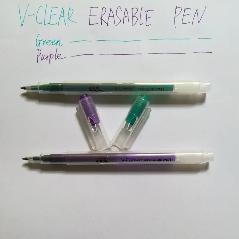 VCLEAR Cute Erasable Pen 0.7mm Green Purple Unisex Gel Ink Pen Writing Signature Pen School Office Stationery Strong Quality - Цвет: Green Purple