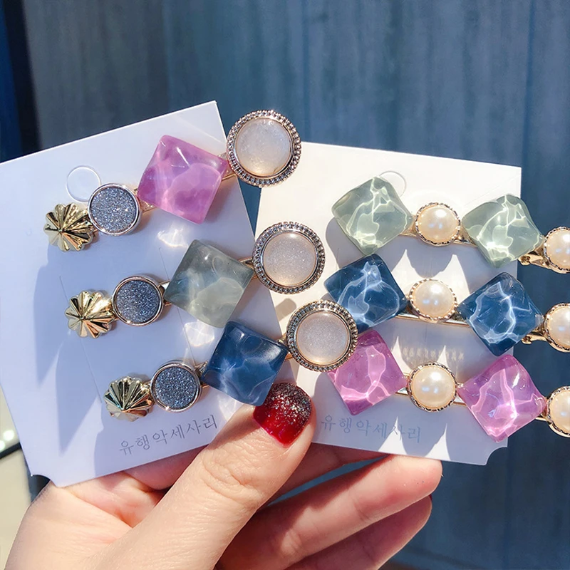 

Korean BB Clips INS Style Pearl Hair Clips for Women Fashion Sweet Girl Simple Korean Style Hairpins Alloy Hair Accessories