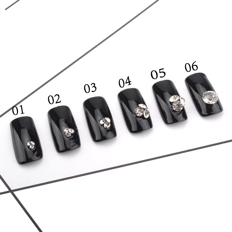 

Small Clear 20-50Pcs Nail Rhinestone Gold Color Sharp bottom Bottom Multi-size Manicure Nail Art 3D Decoration Strass Gem