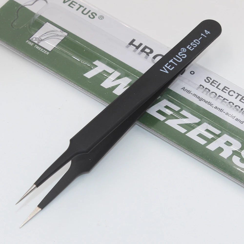 Anti-static ESD 10-17 Tweezers Set for Soldering Station Welding Assist Tools (ESD-10 11 12 13 14 15) precision tweezers,tweezer tool,esd anti static tweezers,soldering tweezers 1pcs