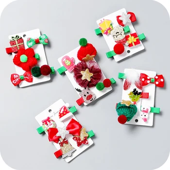 

Christmas Holiday Cat Dog Hair Bows Cute Pet Grooming Hairpin Puppies Accessories Jewelry Set For Yorkshire Poodle Animal Goods
