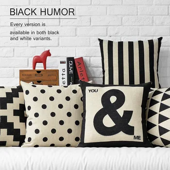 

Nordic Modern black white Geometric pillow Cushion Linen pillowcase home decorative sofa pillows