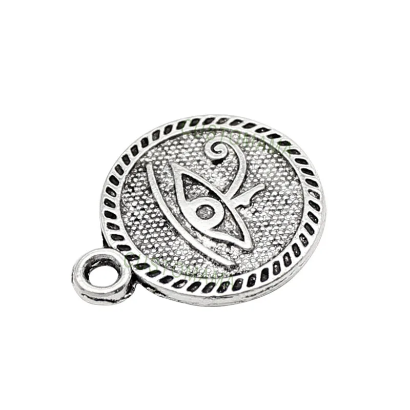 60pcs Antique из тибетского серебра и 2 сторонний Египетский Глаз Гора Подвески 18x15