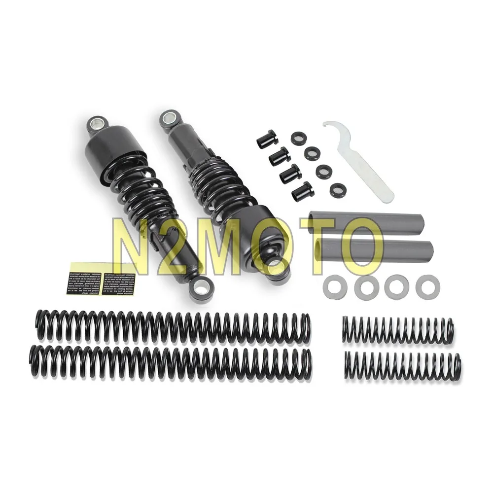 Buy Chrome Motorcycle Lowering Slammer Suspension Kit Black Rear Shock