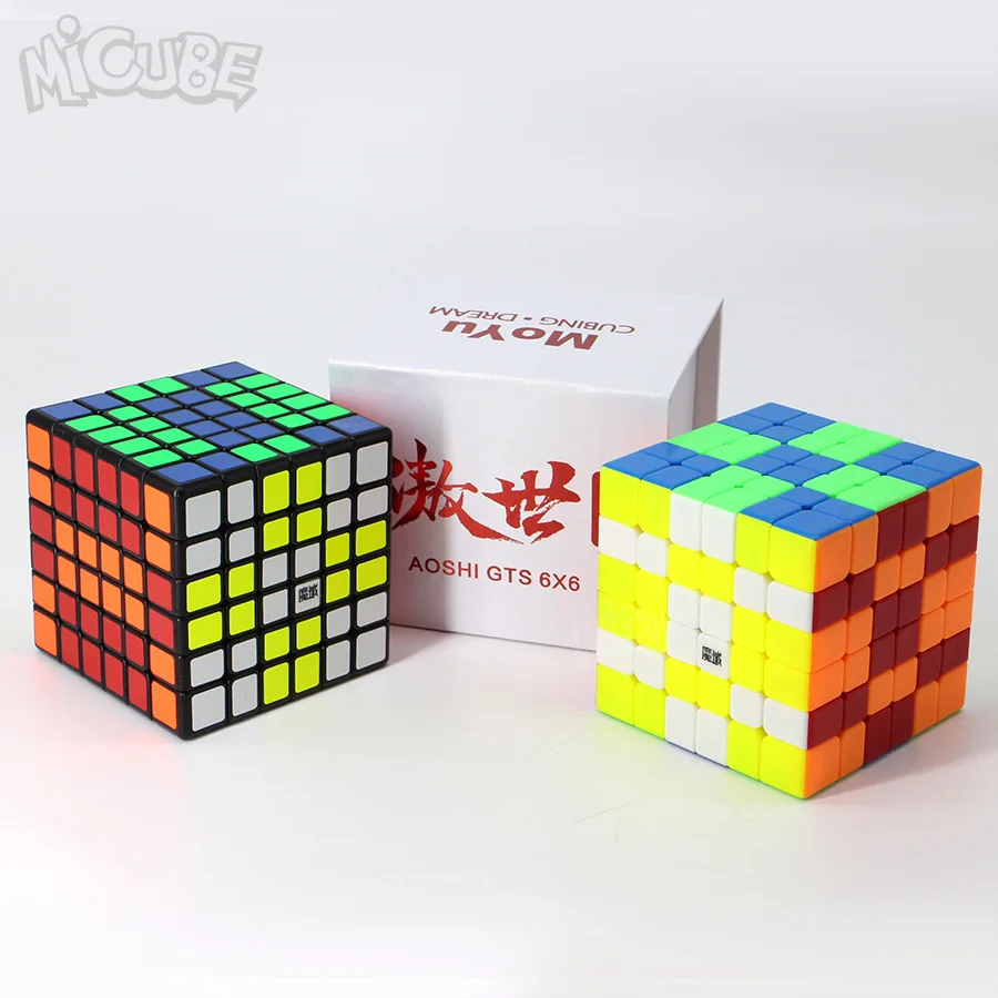 Moyu Aoshi GTS 6x6 куб скорость 6 слоев 65 мм черный/не липкий мини пазл Cubo Magico 6x6x6 6*6