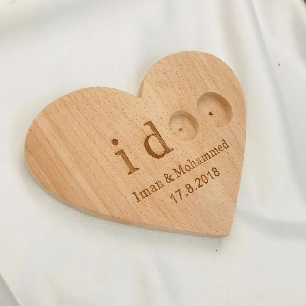 Custom Ring Wooden Ring Bearer , Personalized Names and Date Wedding  Valentines Engagement  Box, Rustic Wedding Ring Box Holder