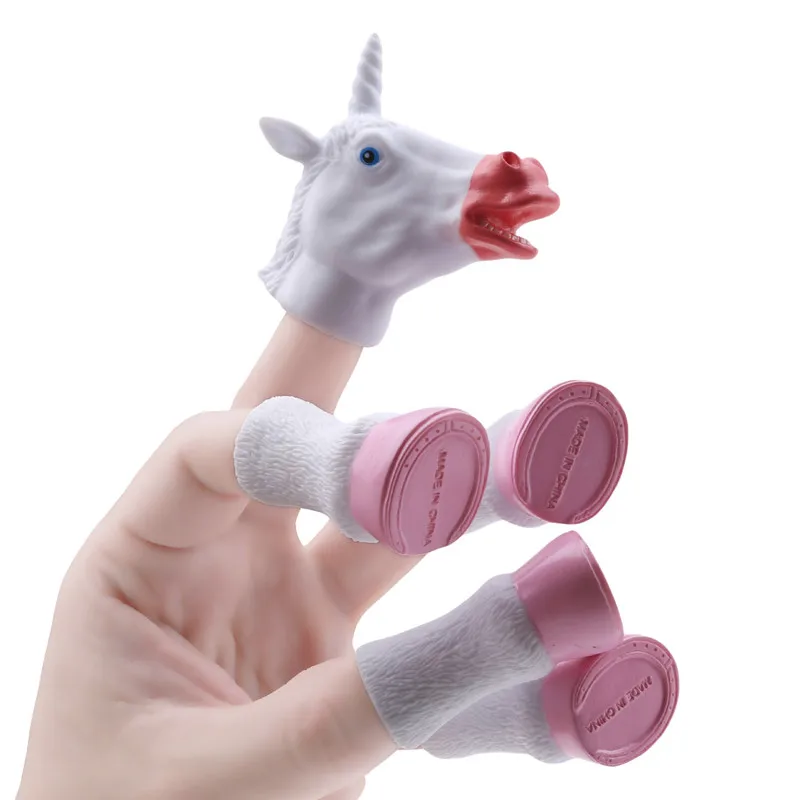 

Newest Finger Toy Random Color Cute Animal Cartoon Unicorn Finger Puppet Finger Doll Baby Educational Hand Toy Tell Story