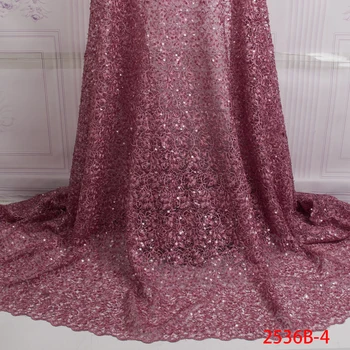 

Wedding Lace Fabric Hot New Latest High Quality French Lace African Lace Fabrics 2019 Nigerian Net QF2536B-4