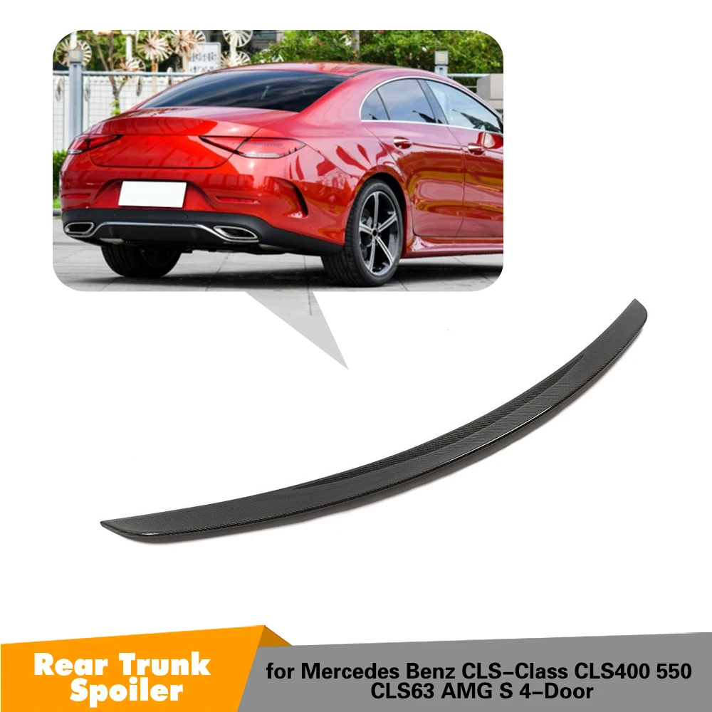 Реальные углеродного волокна задний багажник спойлер для Mercedes Benz CLS Class CLS400 CLS550