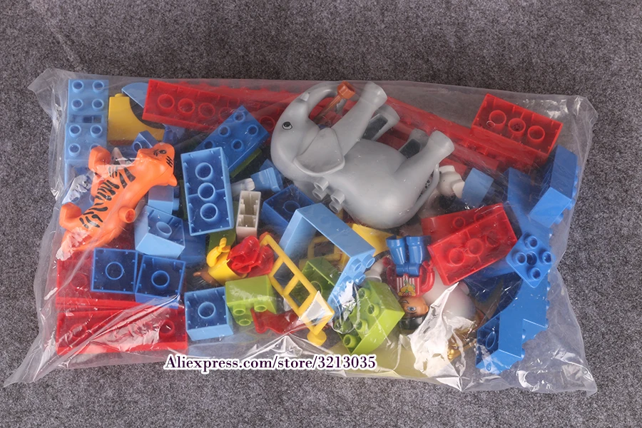 Blocos de Construção Brinquedos para Crianças Duplo Grandes Partículas Circo Mostrar Clássico Educacional Tijolos Caixa Original 65 Pçs 18 Brinquedos e hobbies
