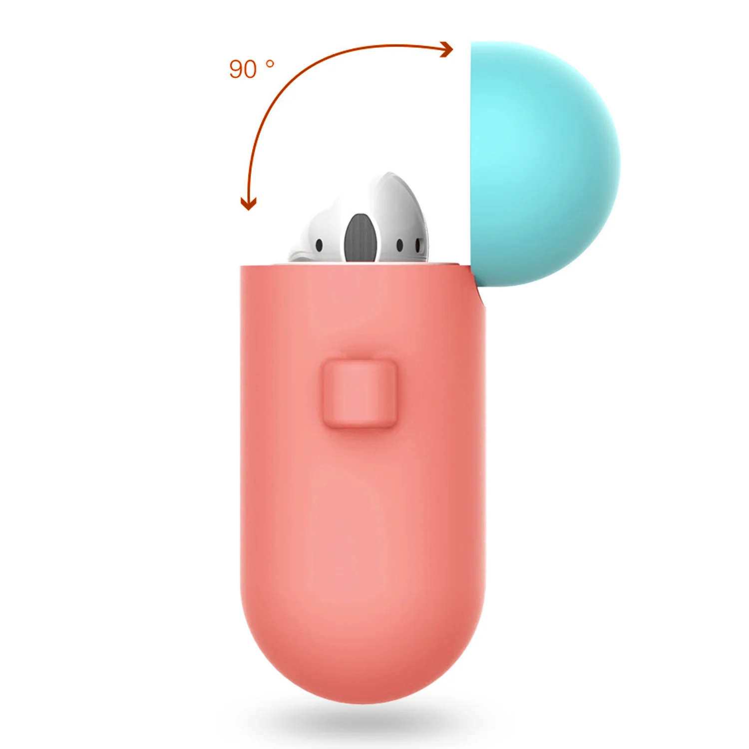 Силиконовый ударопрочный защитный чехол Besegad для Apple Airpods 1 2 с карабином Air Pods