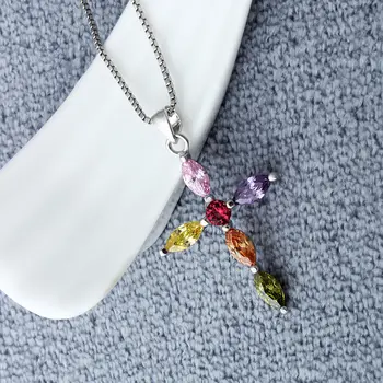 

Authentic 925 Sterling Silver Cross Pendant Necklaces Crystal CZ Pendants Necklace Jewelry Collares joyas de plata