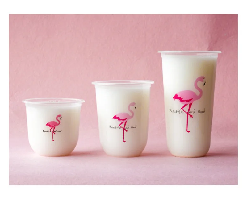 50 шт 95 Калибр u-образный креативный милый одноразовый стаканчик для сока прозрачный молочный чай пластиковые чашки холодный напиток упаковка кружки с крышками