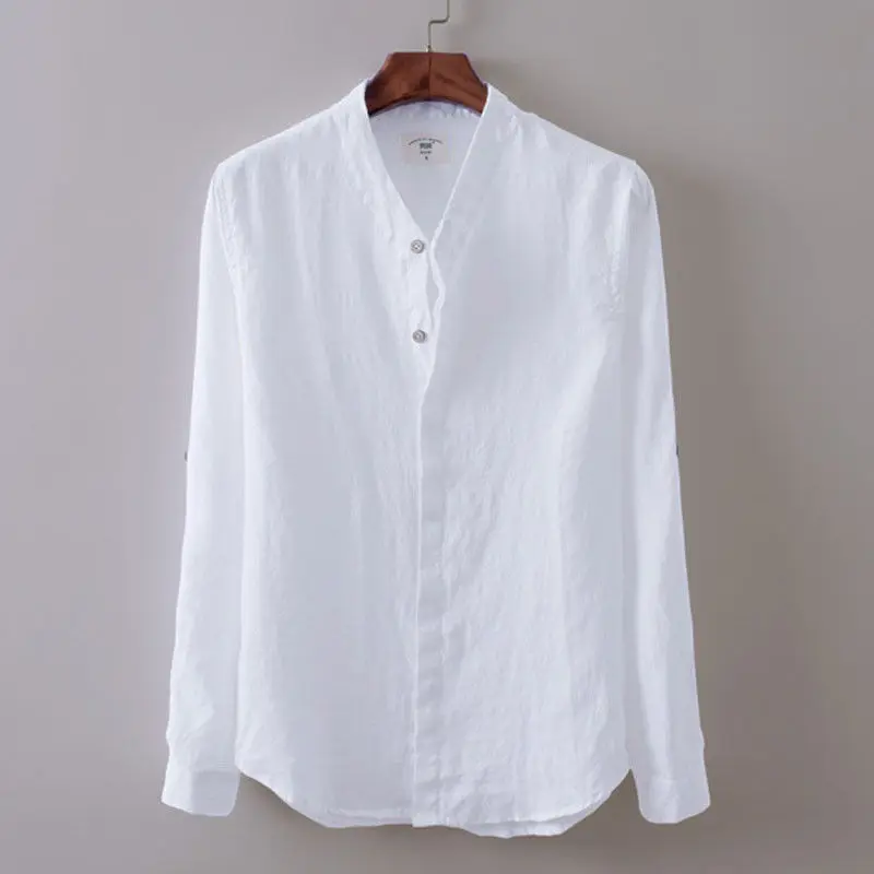 Fashion Men Summer Breathable Linen Beach Shirts Casual Loose Tops Men ...