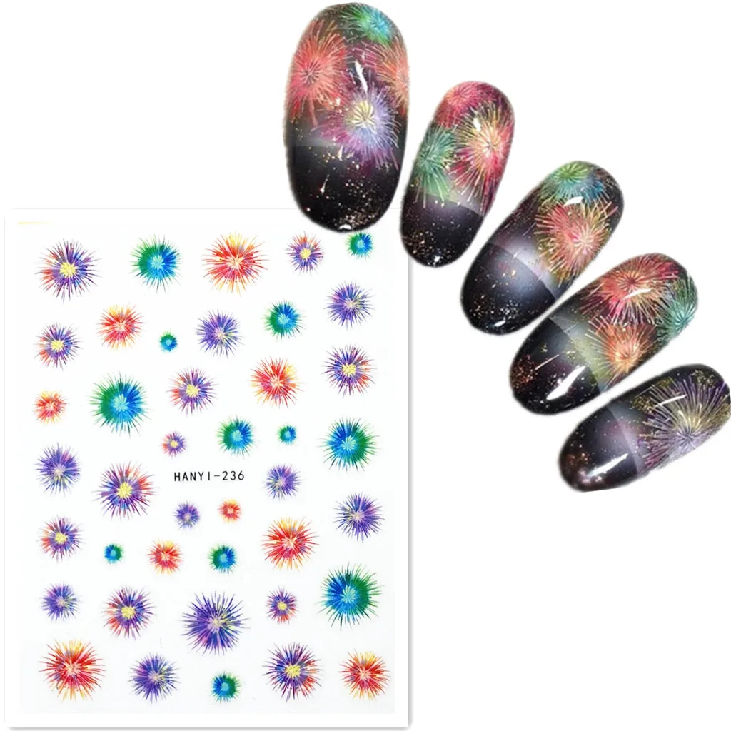 

Newest HANYI-236 mixed flower 3d nail art sticker Japan Korea style nail decals template DIY nail decoration tools