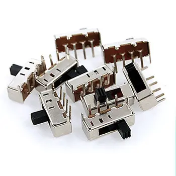 

100 Pcs 5mm High Side Knob Panel PCB 4 Pin 3 Position 1P3T SP3T Slide Switch Side Knob 0.5A 50V DC SS13F24