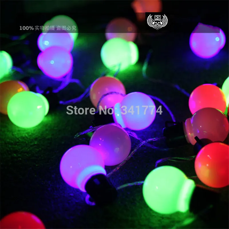 

Novelty Waterproof 10m Big Size RGB LED Ball string lamps Christmas New Year Lights garden pendant lighting Luminarias garland