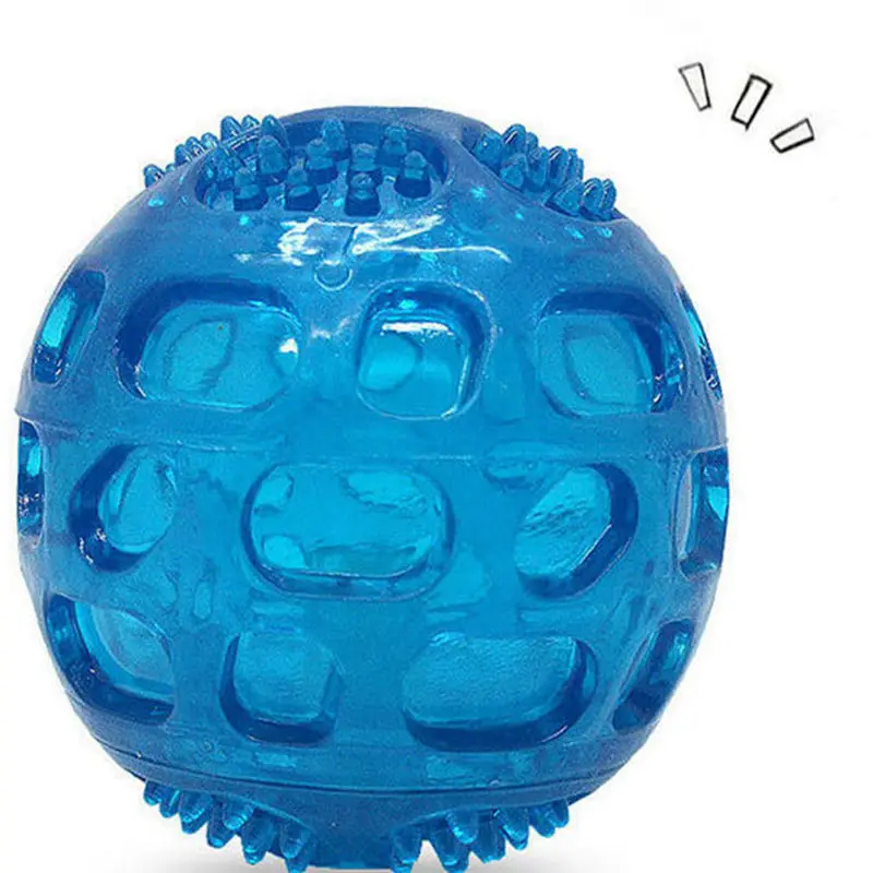 orange and blue rubber dog balls