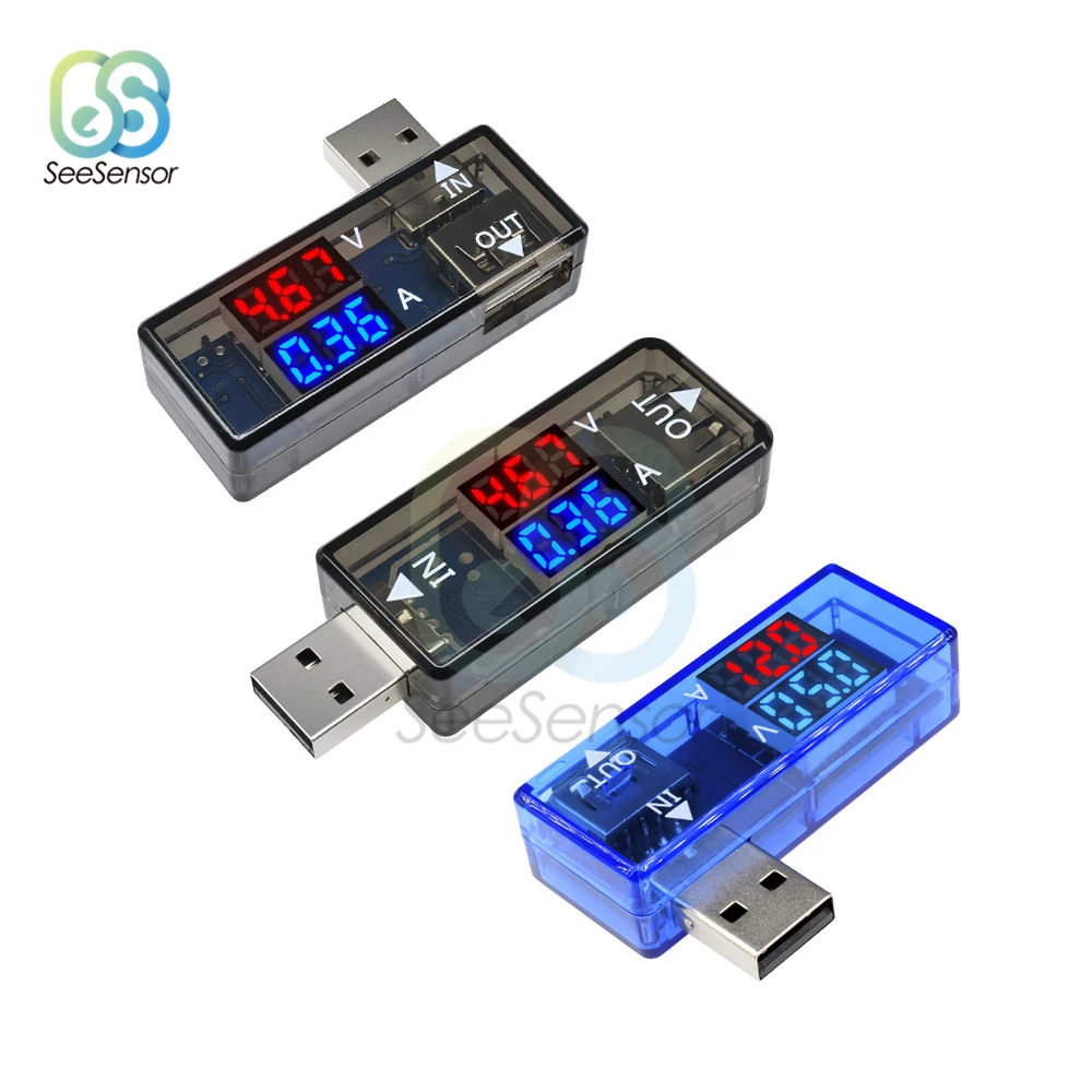 

USB Charging Detector Mobile Power Current Voltage Meter Digital Voltmeter Ammeter USB Charger Tester Double Digital Display