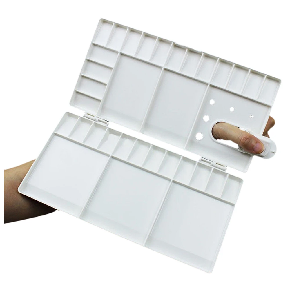Art Paint Tray Artist Oil Watercolor Plastic Palette White 33 Grids