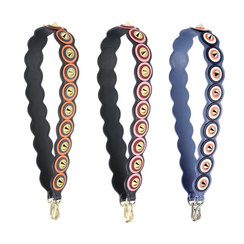 

New 2019 Strap You Genuine Leather circle rivets handbag belt trendy design bags strap bag parts bag accessory easy matching